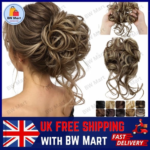 Curly real human messy bun - human,