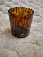 Vintage glass  turtle shell pattern Candle Holder 6cm