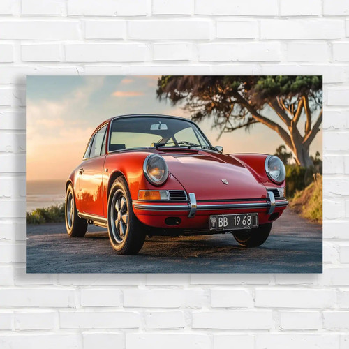 Vintage red porsche 911 - vintage,