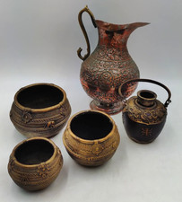 Vintage Brass Bundle Collectables Ornaments Dhokra, Copper Hammered Jug