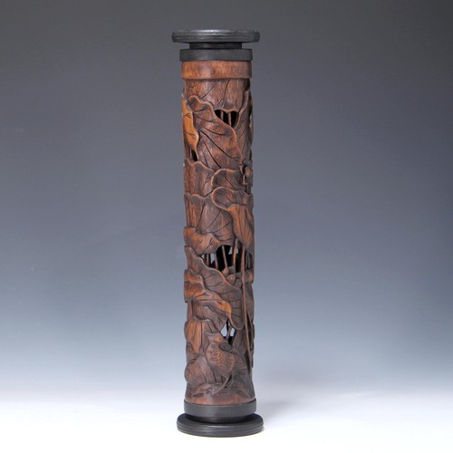 Carved bamboo incense holder - bamboo,