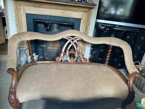 Antique carved victorian sofa - antique,