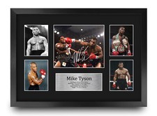 Mike Tyson Gift Printed Framed Autograph A3 Picture to Boxing Memorabilia Fans