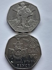 2006 50p coins Victoria Cross pair. Heroic Acts & VC Medal Circulated 50p Coins