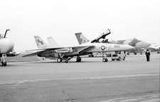 VF-32, F-14A Tomcat, 159013 '203/AB' at Mildenhall, Oct 1976 - Original B&W neg