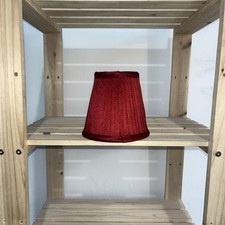 Burgundy Pleated Clip on Candle Shades with Gold Lining, NEW Slub Silk. Festive