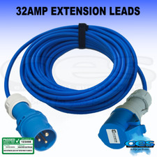 STORM 32A EXTENSION LEAD 4MM BLUE ARCTIC CABLE HOOK UP CATERING TRAILER ALL SIZE