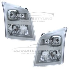 Headlights Ford Transit Mk7 Van 2006-2014 Chrome Headlamps 1 Pair Left & Right