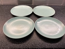 Poole Twintone - C57 Ice Green & Seagull - 4 x 23 cm Salad / Lunch Plates