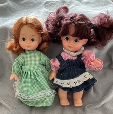 Vintage 1970s / 80s Cute Little Dolls . Pretty Eyes . 6.5” Tall. VGC