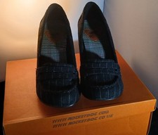 Rocket Dog Women's Wool Pinstripe Rubber Block Heeled Shoes UK 3 EU 36 w/ Box