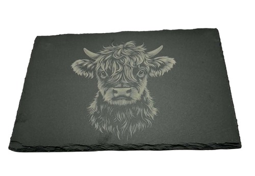 Highland cow engraved slate - highland,