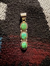 Three Stone Genuine Turquoise