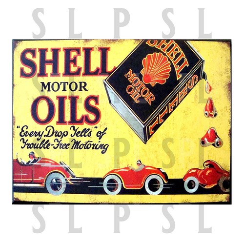 Shell motor oil metal sign - shell,