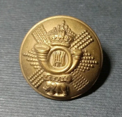 Vintage brass military button - vintage,