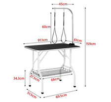 Foldable Pet Grooming Table 36'' w/Tool Shelf for Small/Medium Pets