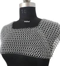 Lightweight Chainmail Shirt Square Collar Hauberk Anodized Aluminum L Replica