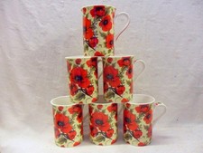 Set of 6 Poppy Chintz Straight