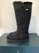 Emu All Weather Waterproof Coll Suede Sheepskin Moonta High Boot Black UK 5 BNIB