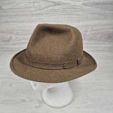Vintage Lock & Co Hatters Fine Fur Felt Trilby Brown/Green Hat Size 7 1/2 61 