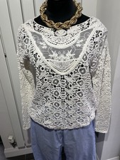 Zara Trafaluc Cream Lace Top
