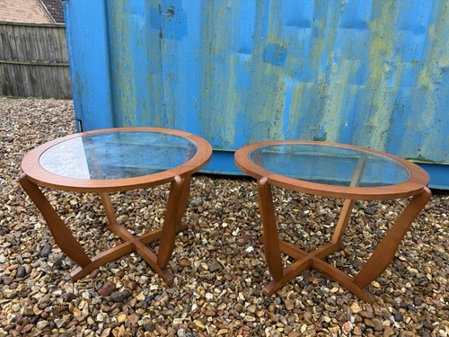 Retro teak pair - pair, circle