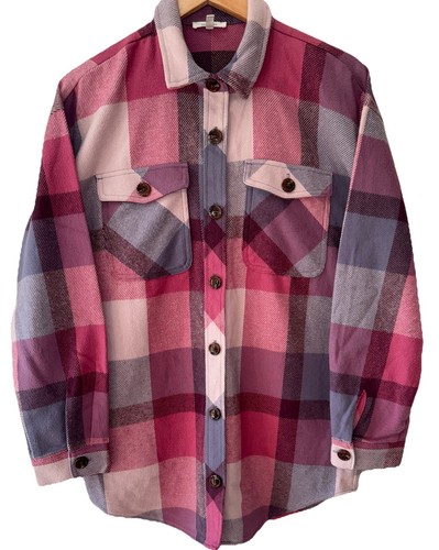 Maurice pink plaid shacket - plaid,