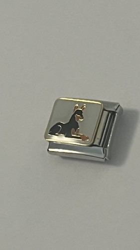 Italian silver charm doberman - italian,