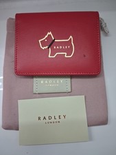Radley Heritage Dog Outline Small Hot Pink Cardholder with dust bag. New