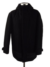 HENRI LLOYD WOOL DUFFLE JACKET MENS MEDIUM BLACK HOODED   (574)