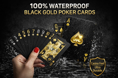 Black gold waterproof playing - gold,