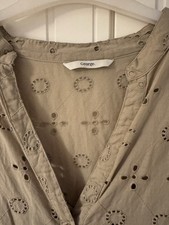 George Asda Size 20 Green Midi Dress With Eyelet Embroidery