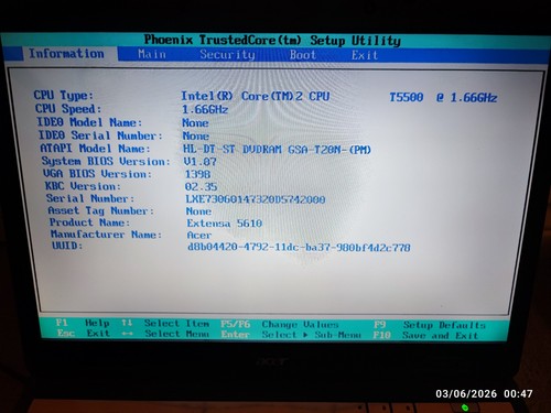Acer extensa 5610 intel core - 5610,