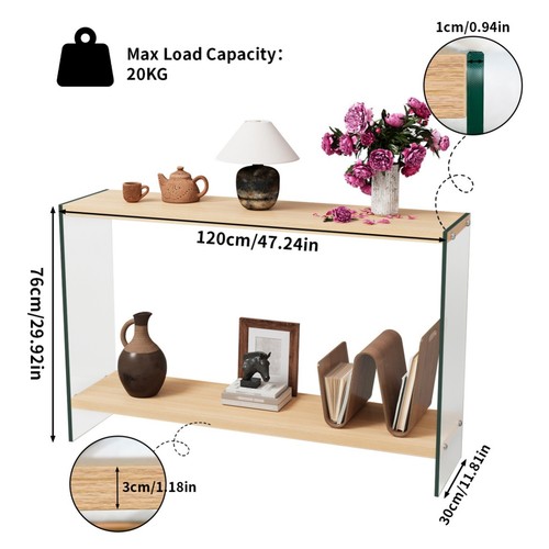 Modern glass console table - console,