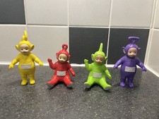 Teletubbies Family Figurines Set 4 Plastic Toy Play Figures Old Style Vintage