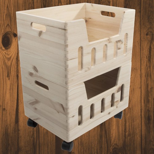 Set large stacking wooden - of, 2