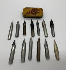 13 VINTAGE PEN NIBS VARIOUS MAKES