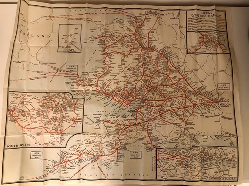 Old vintage railway map - railway,