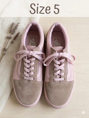 Pastel pink grey - &, suede