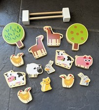 WOODEN ANIMAL FARM SET