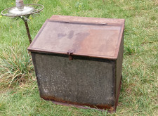 Vintage Galvanised Feed Grain Bin Used - Ideal  Outdoor Log Storage