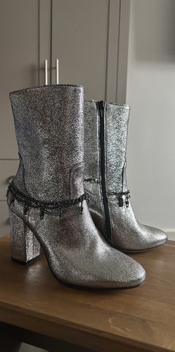 Pinko metallic silver leather - pinko,