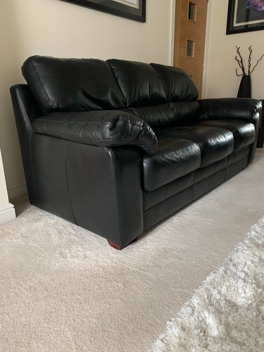 Leather three piece suite - leather,