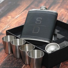 Personalised Black Hip Flask