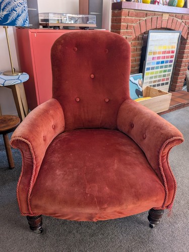 Victorian spoon back - back, armchair