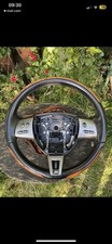 Jaguar Xkr Xk X150 Wood Steering Wheel Walnut Black Leather