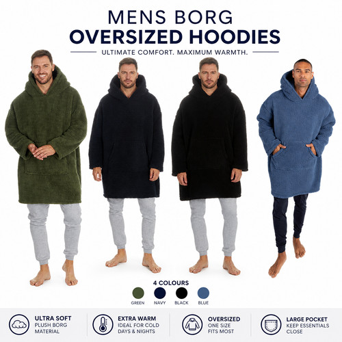 Mens borg fleece oversized - mens,