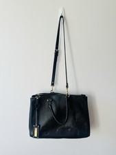 Russell & Bromley: black leather tote/shopper (charity sale)