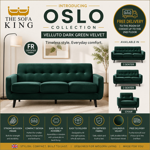 Dark green velvet sofas - green,