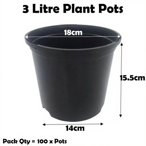 Litre black plant pots - 3,